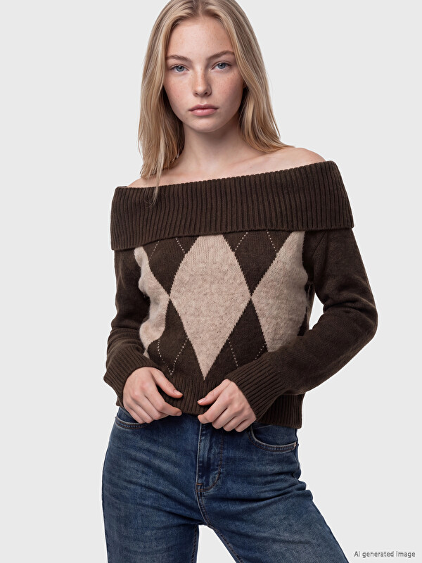 XSIDE Woman Brown Sweater