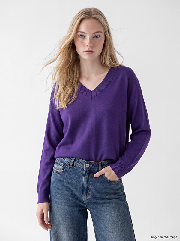 XSIDE V Neck Women's Knitwear Sweater