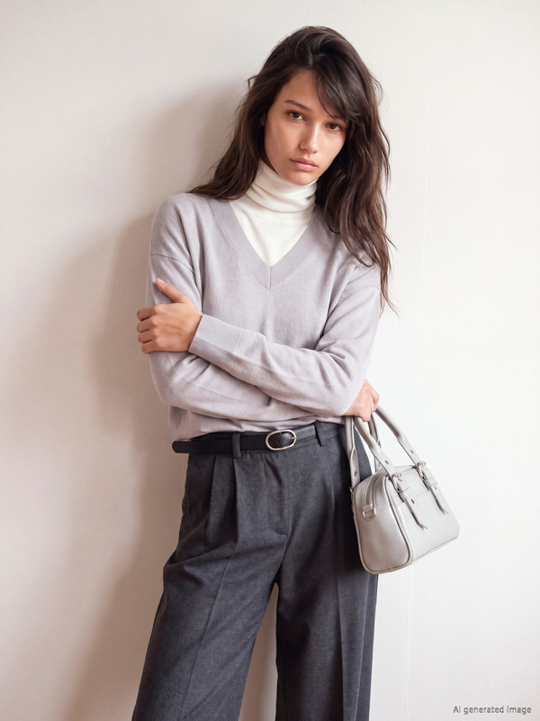 XSIDE V Neck Oversize Women's Knitwear Sweater