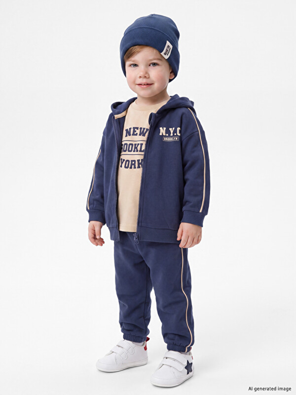 LCW baby NYC Baskılı Erkek Bebek Takım 3'lü