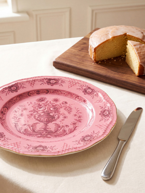 LCW HOME Printed Porcelain Serving Plate