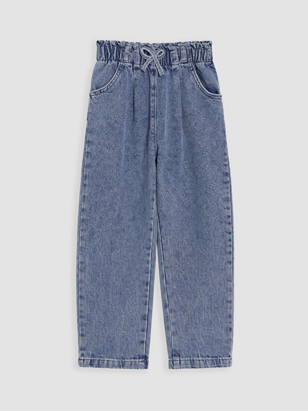LCW Kids Beli Lastikli Straight Fit Kız Çocuk Jean Pantolon