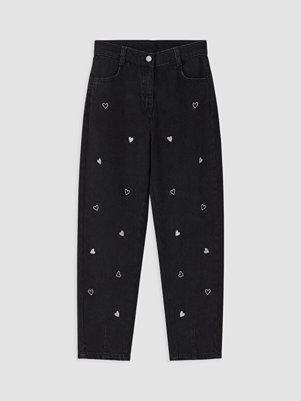 LCW Kids Balloon Fit Embroidered Girls' Jeans