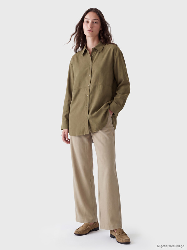 LCW Modest Suede Look Women's Shirt Tunic