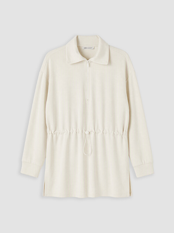 LCW Modest Dik Yaka Oversize Kadın Sweatshirt Tunik