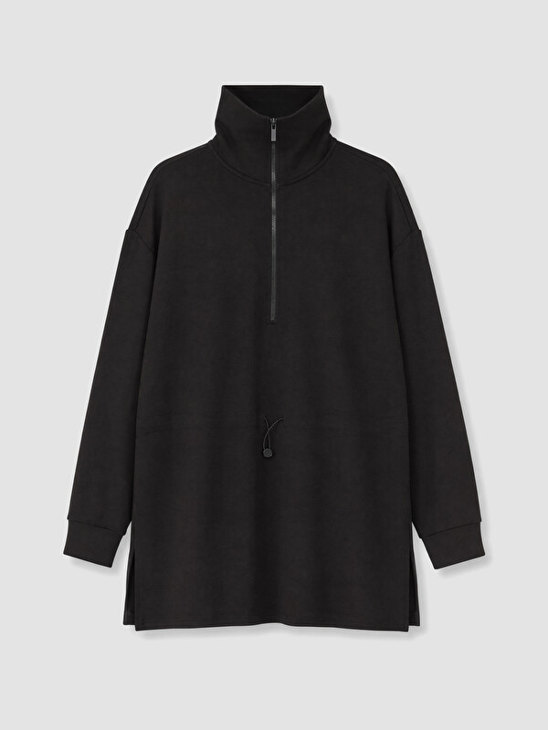 LCW Modest Dik Yaka Oversize Kadın Sweatshirt Tunik