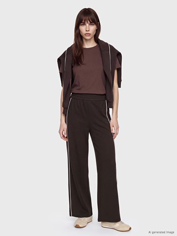 LCW Modest Striped Detail Soft Touch Women's Sweatpants