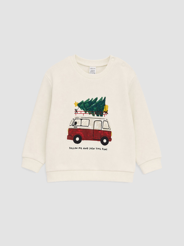 LCW baby Yeni Yıl Temalı Erkek Bebek Sweatshirt