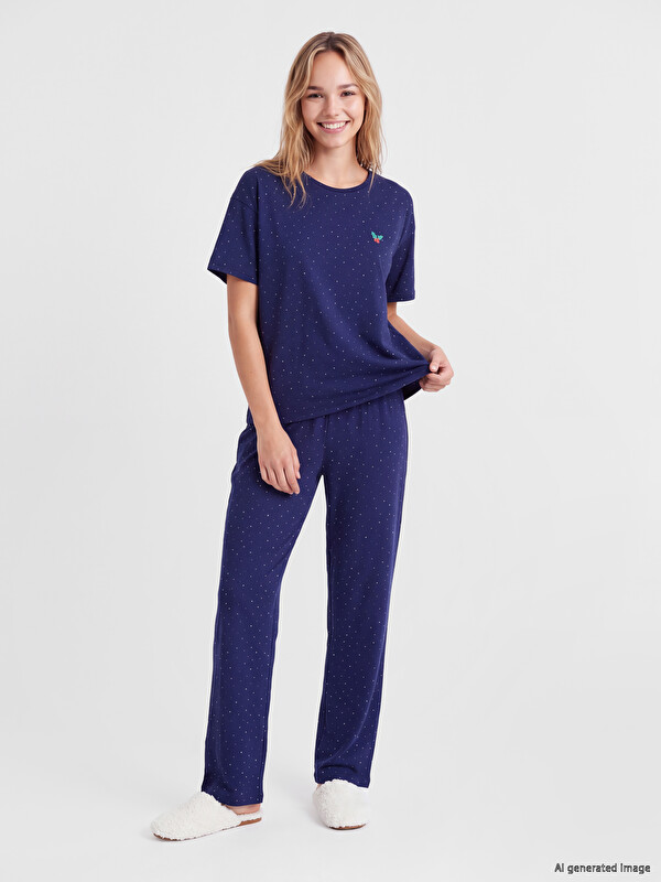 LCW DREAM Nakışlı Kadın Pijama Takımı