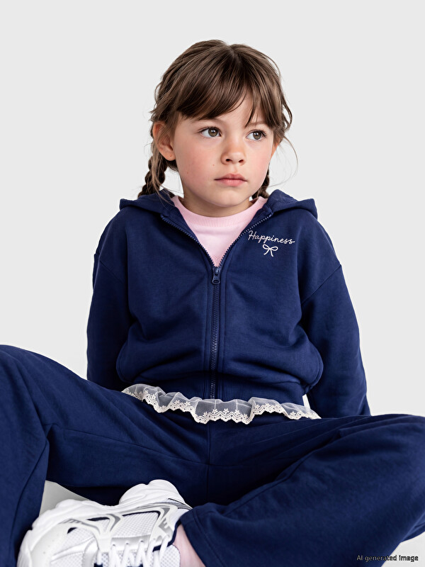 LCW Kids капюшонды қыздарға арналған спорттық костюм жиынтығы