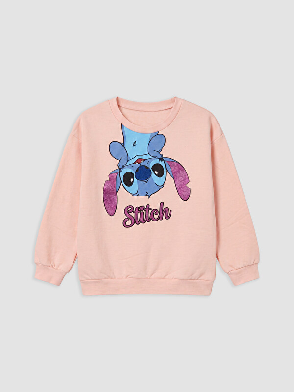 LCW Kids Lilo & Stitch Printed Girls' Sweatshirt
