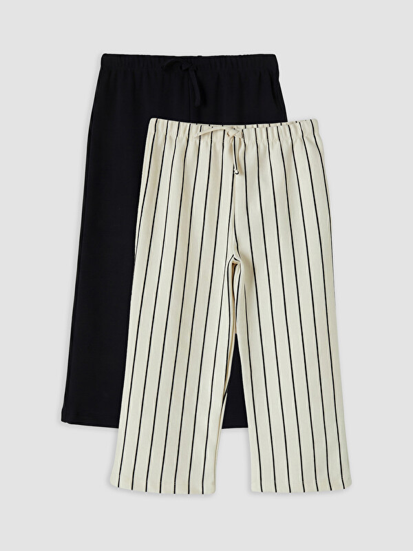 LC WAIKIKI Kız Çocuk Geniş Paça Pantolon 2'li