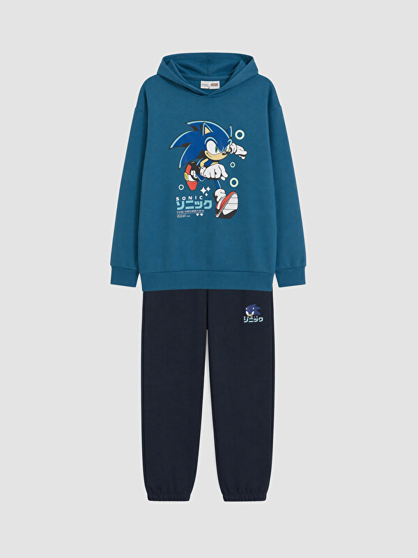 LCW Kids Sonic Printed Boys' Soft Touch Tracksuit Set