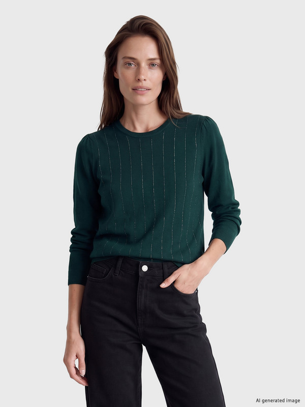 LCW Grace Crew Neck Striped Women's Knitwear Sweater