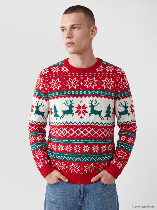 XSIDE New Year's Themed Men's Knitwear Sweater