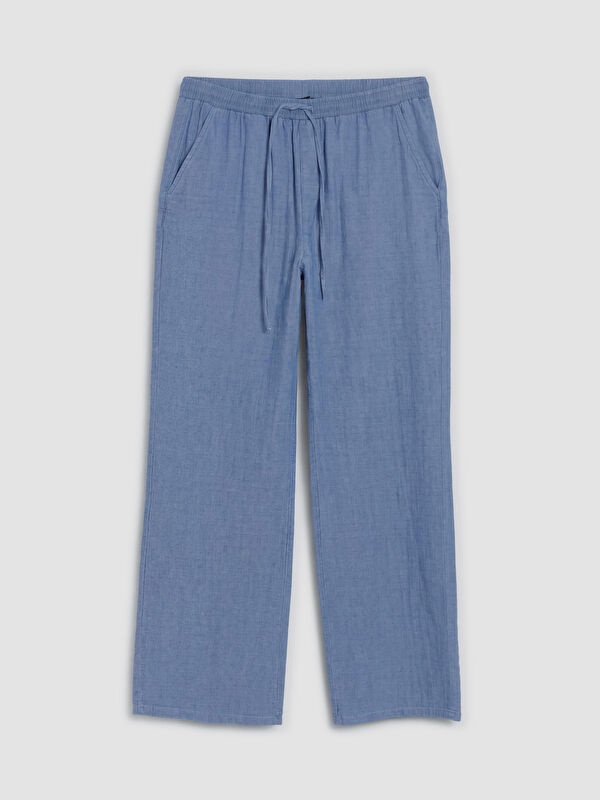 LCWAIKIKI Classic Beli Lastikli Wideleg Kadın Jean Pantolon