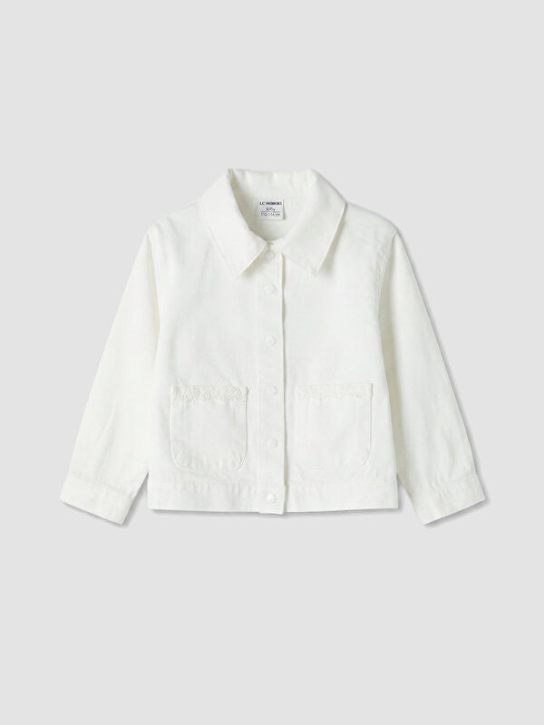 LCW Kids Gömlek Yaka Kız Çocuk Gabardin Ceket