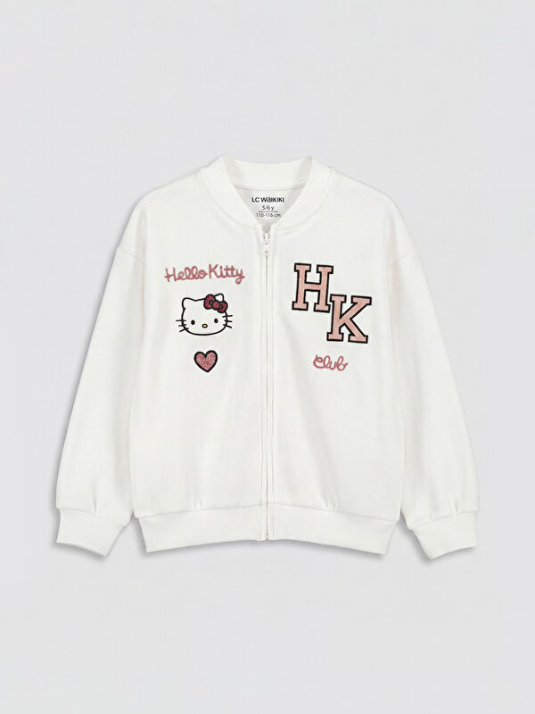 LCW Kids Hello Kitty Baskılı Kız Çocuk Fermuarlı Sweatshirt