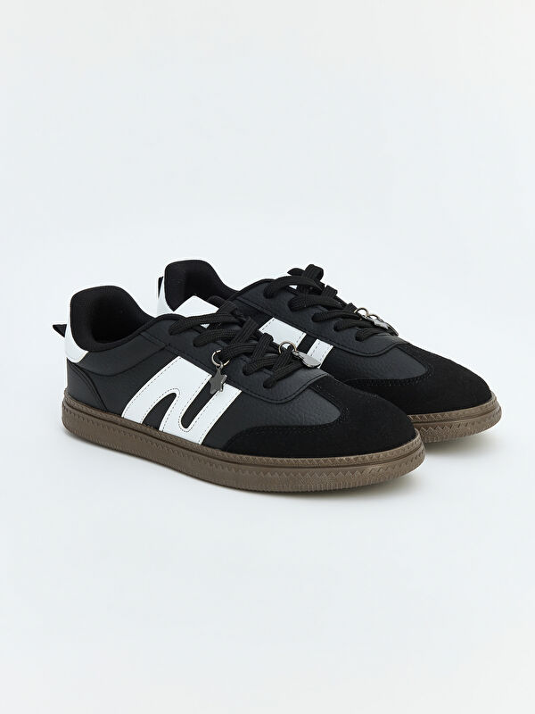 LCW STEPS Suni Deri ve Süet Detaylı Kız Çocuk Sneaker