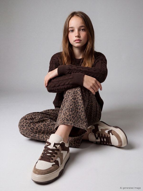 LCW STEPS Thick Soled Suede Look Girls' Sneakers