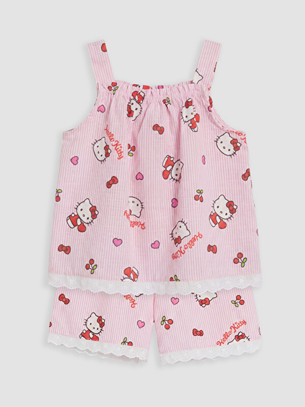 LCW Kids Hello Kitty Baskılı Kız Çocuk Pijama Takımı