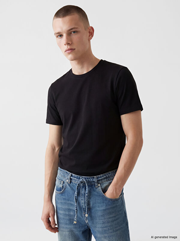 XSIDE Slim Fit Basic Esnek Erkek Tişört