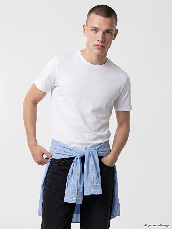 XSIDE Slim Fit Basic Esnek Erkek Tişört