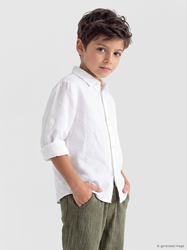 LCW Kids Regular Fit Uzun Kollu Erkek Çocuk Gömlek