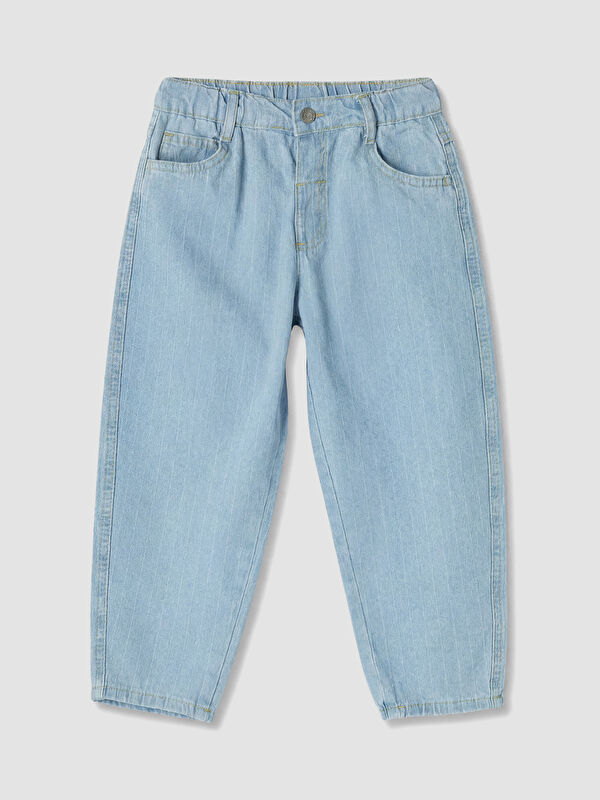 LCW Kids Loose Fit Çizgili Erkek Çocuk Jean Pantolon