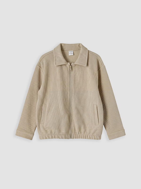 LCW Kids Polo Yaka Erkek Çocuk Fermuarlı Ceket
