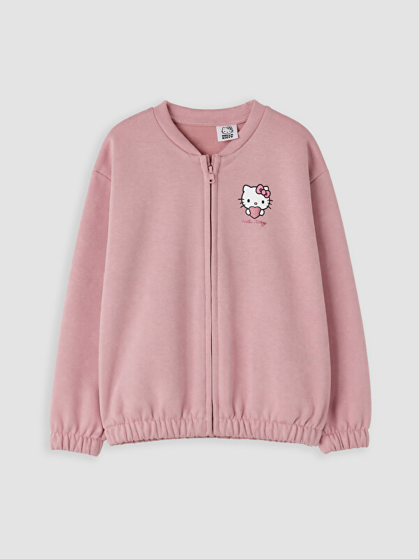 LCW Kids Bisiklet Yaka Hello Kitty Baskılı Kız Çocuk Sweatshirt