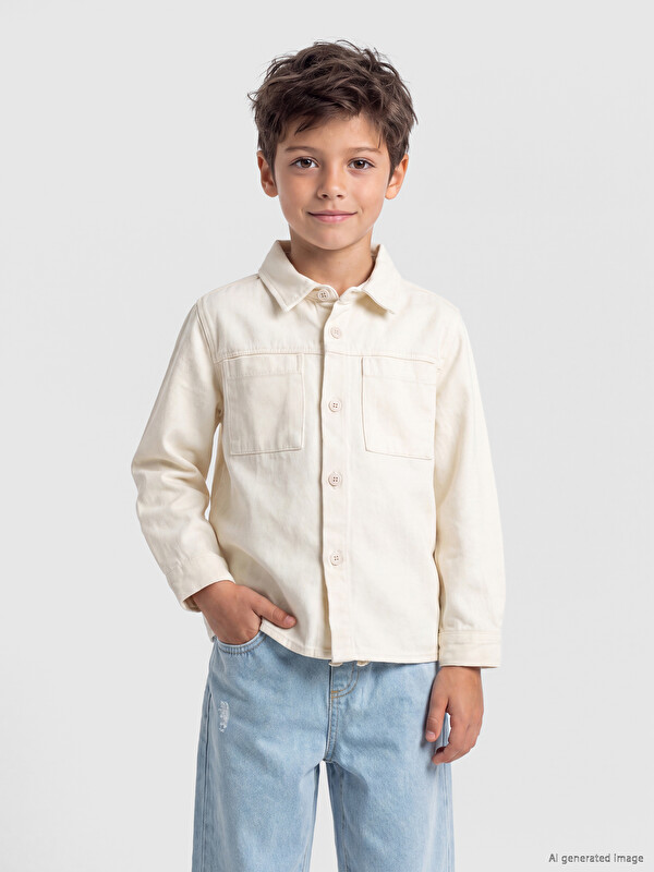 LCW Kids Gabardin Erkek Çocuk Gömlek