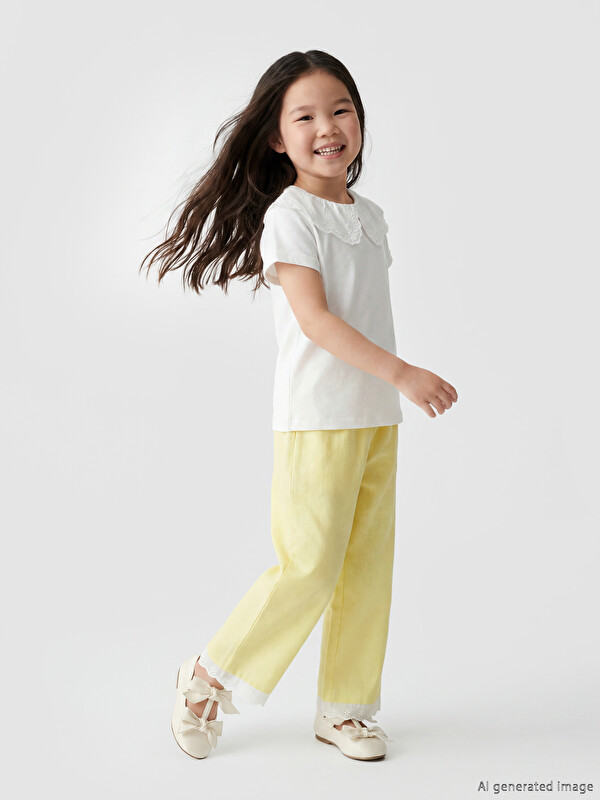 LCW Kids Kız Çocuk Poplin Pantolon