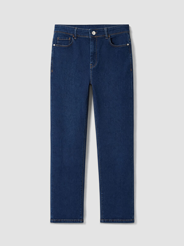 LCWAIKIKI Classic Yüksek Bel Straight Fit Kadın Jean Pantolon