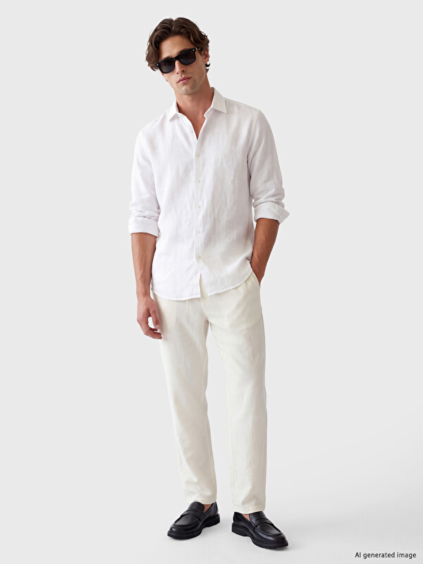 LCW Vision Regular Fit Linen-Look Men's Trousers