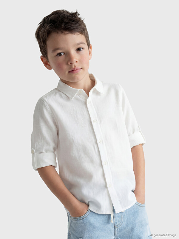 LCW Kids Poplin Erkek Çocuk Gömlek
