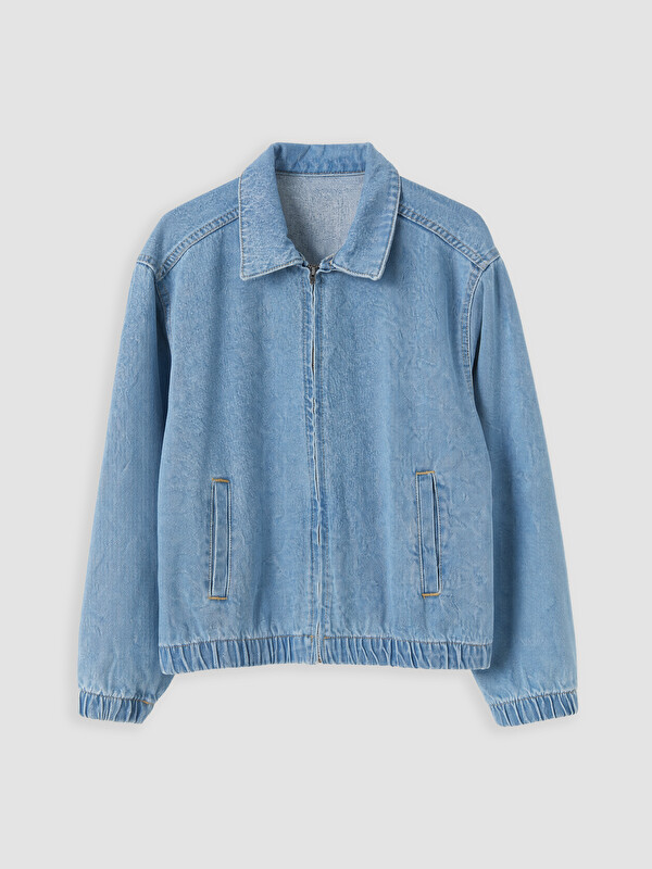 LCW Kids Fermuarlı Erkek Çocuk Jean Ceket