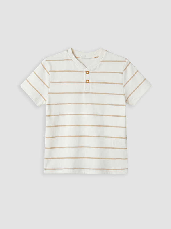 LCW Kids Erkek Çocuk Henley Yaka Tişört