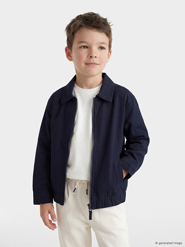 LCW Kids Gömlek Yaka Erkek Çocuk Yağmurluk