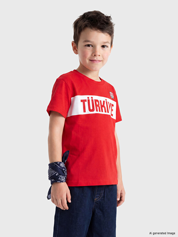 LCW Kids Türkiye Baskılı Erkek Çocuk Tişört