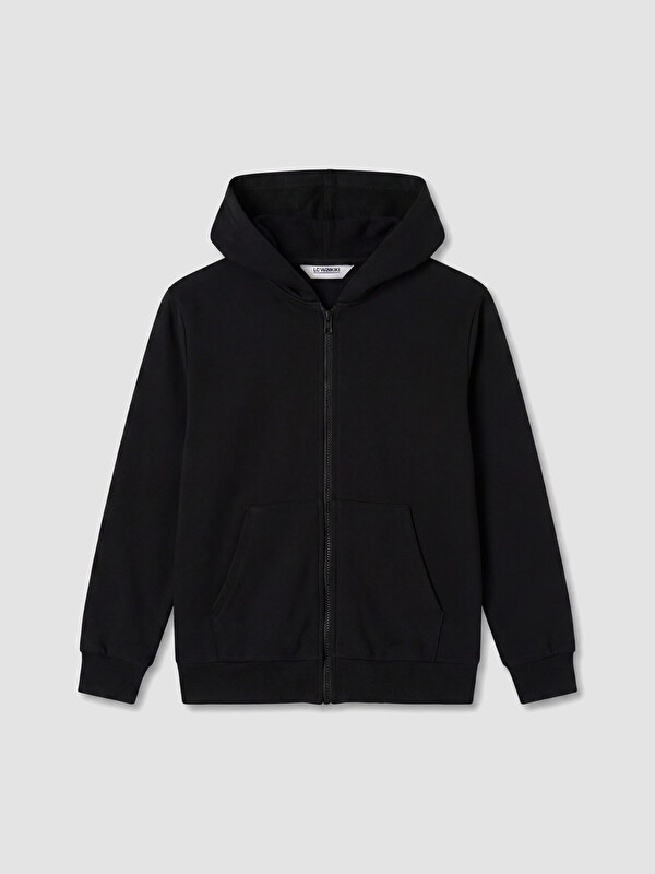 LCW Kids Kapüşonlu Erkek Çocuk Fermuarlı Sweatshirt