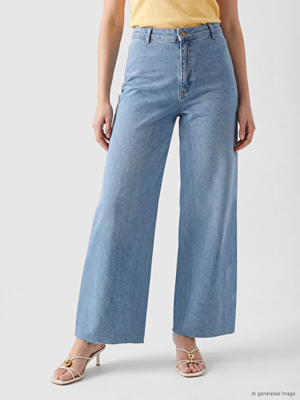 LCW Jeans Yüksek Bel Wideleg Fit Kadın Jean Pantolon