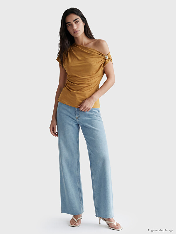 LCW Jeans Yüksek Bel Wideleg Fit Kadın Jean Pantolon