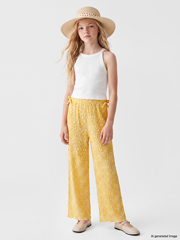 LCW Kids Çiçekli Kız Çocuk Pantolon