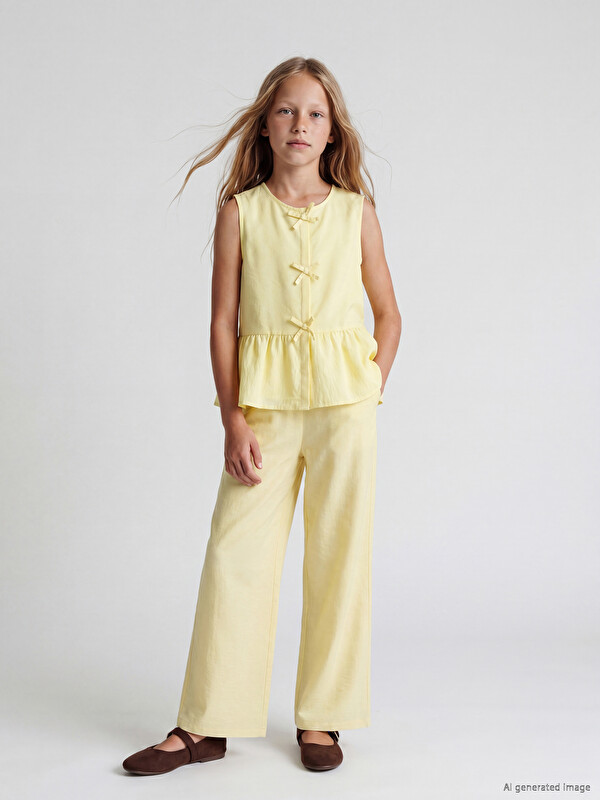 LCW Kids Wideleg Kız Çocuk Pantolon