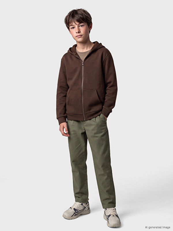 LCW Kids Keten Görünümlü Erkek Çocuk  Pantolon