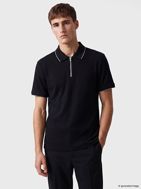 LCW Vision Polo Yaka Çizgili Erkek Tişört