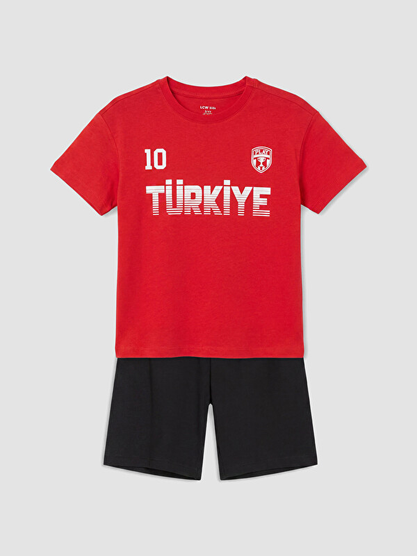 LCW Kids Türkiye Baskılı Erkek Çocuk Şortlu Pijama Takımı