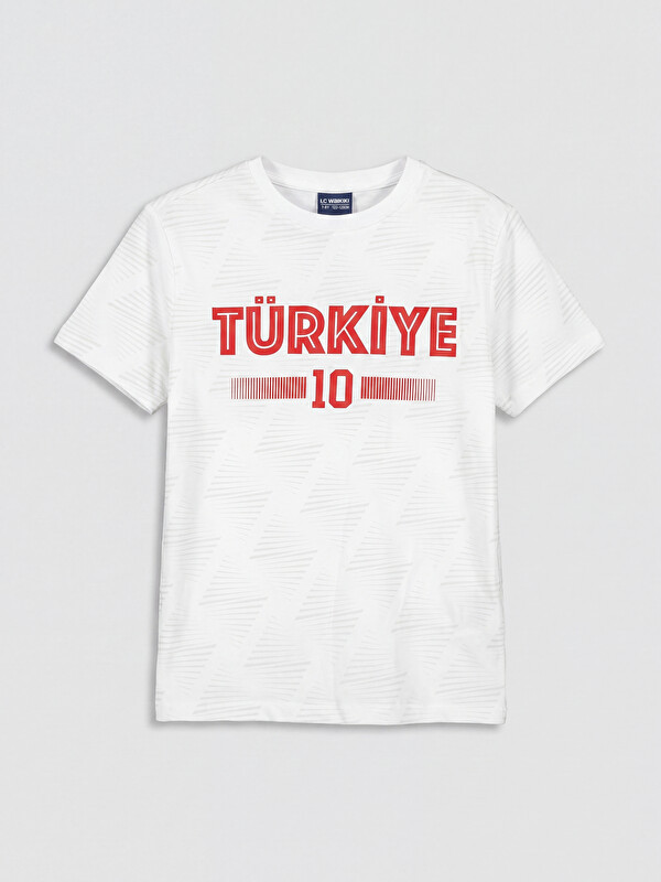 LCW Kids Türkiye Baskılı Erkek Çocuk Pijama Üst
