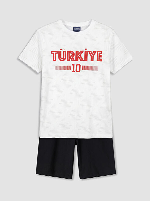 LCW Kids Türkiye Baskılı Erkek Çocuk Şortlu Pijama Takımı